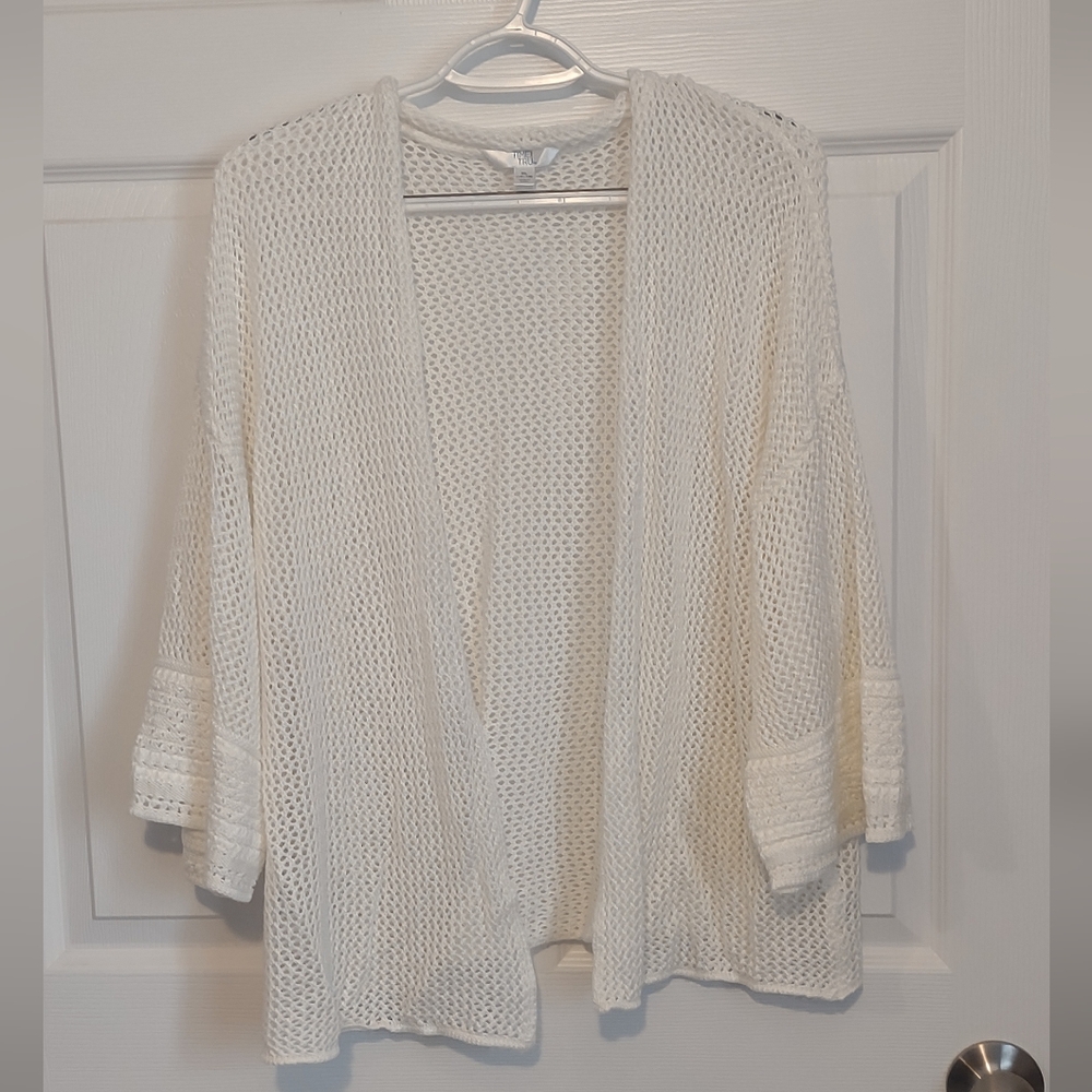 Cream color large loop cardigan